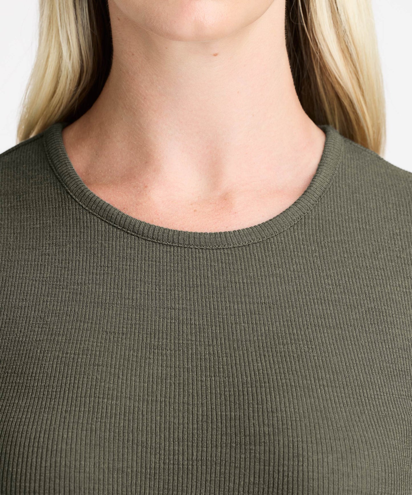 Women's Rib Fitted Crew Neck T-Shirt