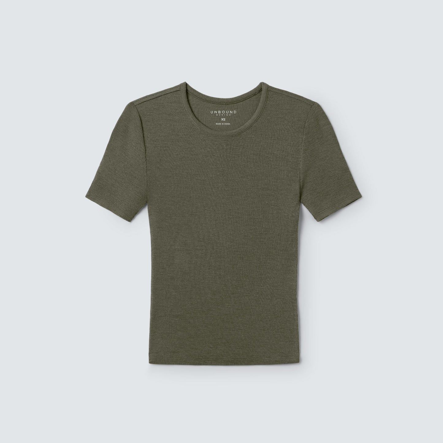 Women's Rib Fitted Crew Neck T-Shirt