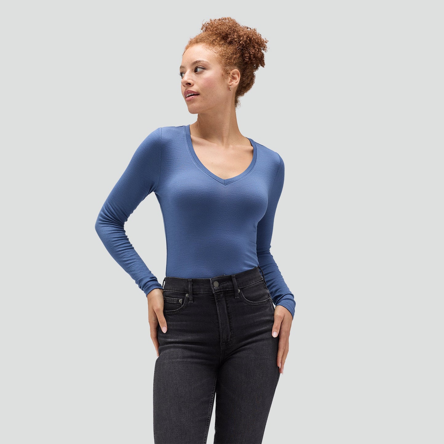 Women's Slim Merino Long Sleeve V-Neck