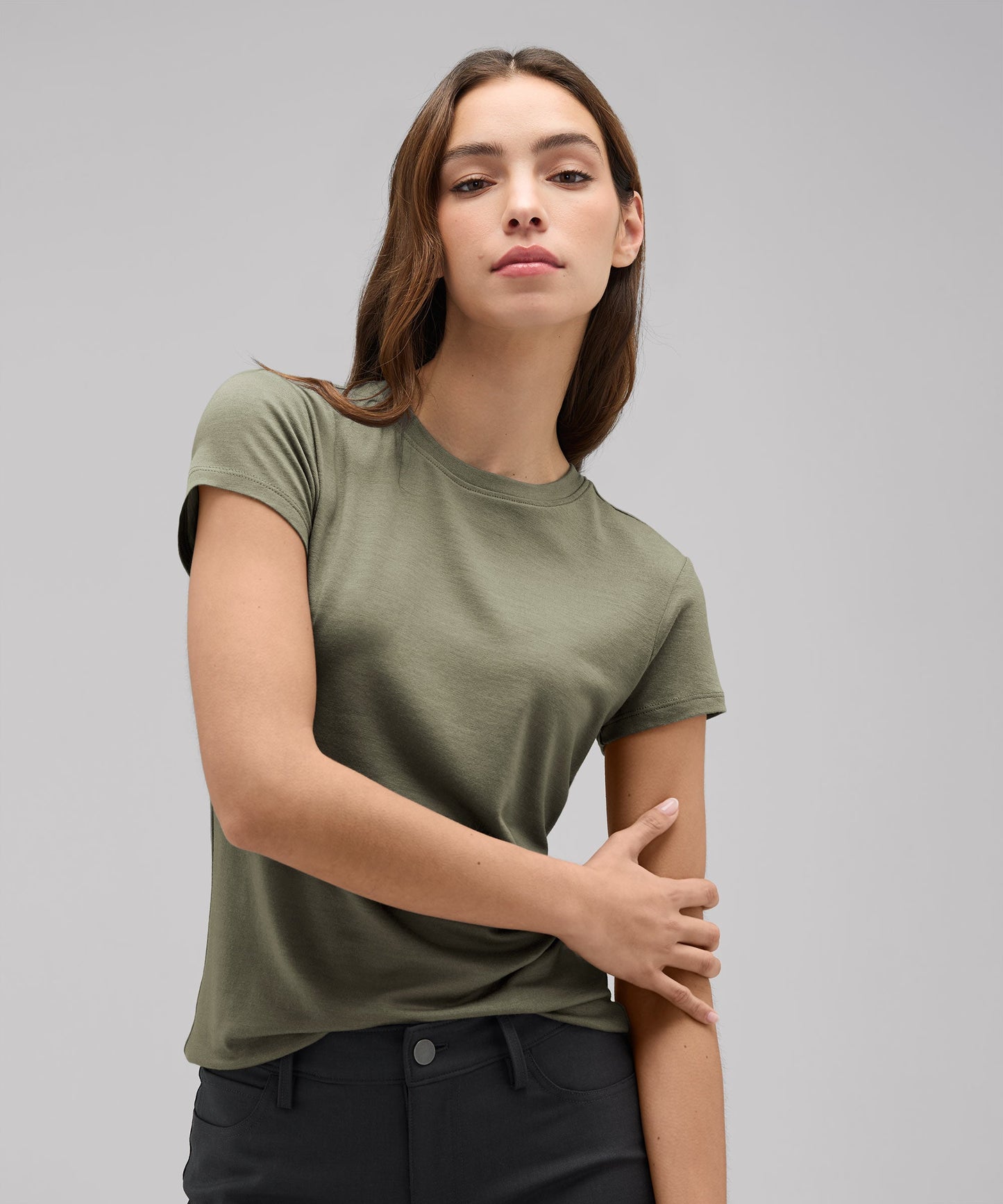 Women's Slim Merino Crew Neck T-Shirt