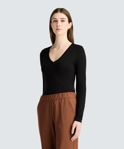 Women's Slim Merino Long Sleeve V-Neck