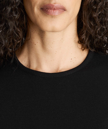 Women's Rib Fitted Crew Neck T-Shirt