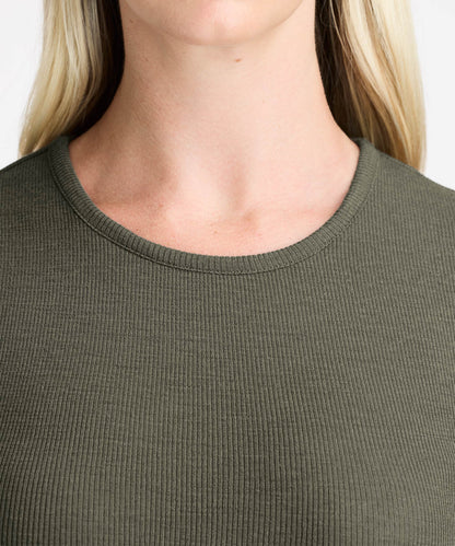 Women's Rib Fitted Crew Neck T-Shirt