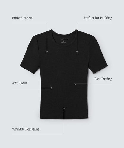 Women's Rib Fitted Crew Neck T-Shirt