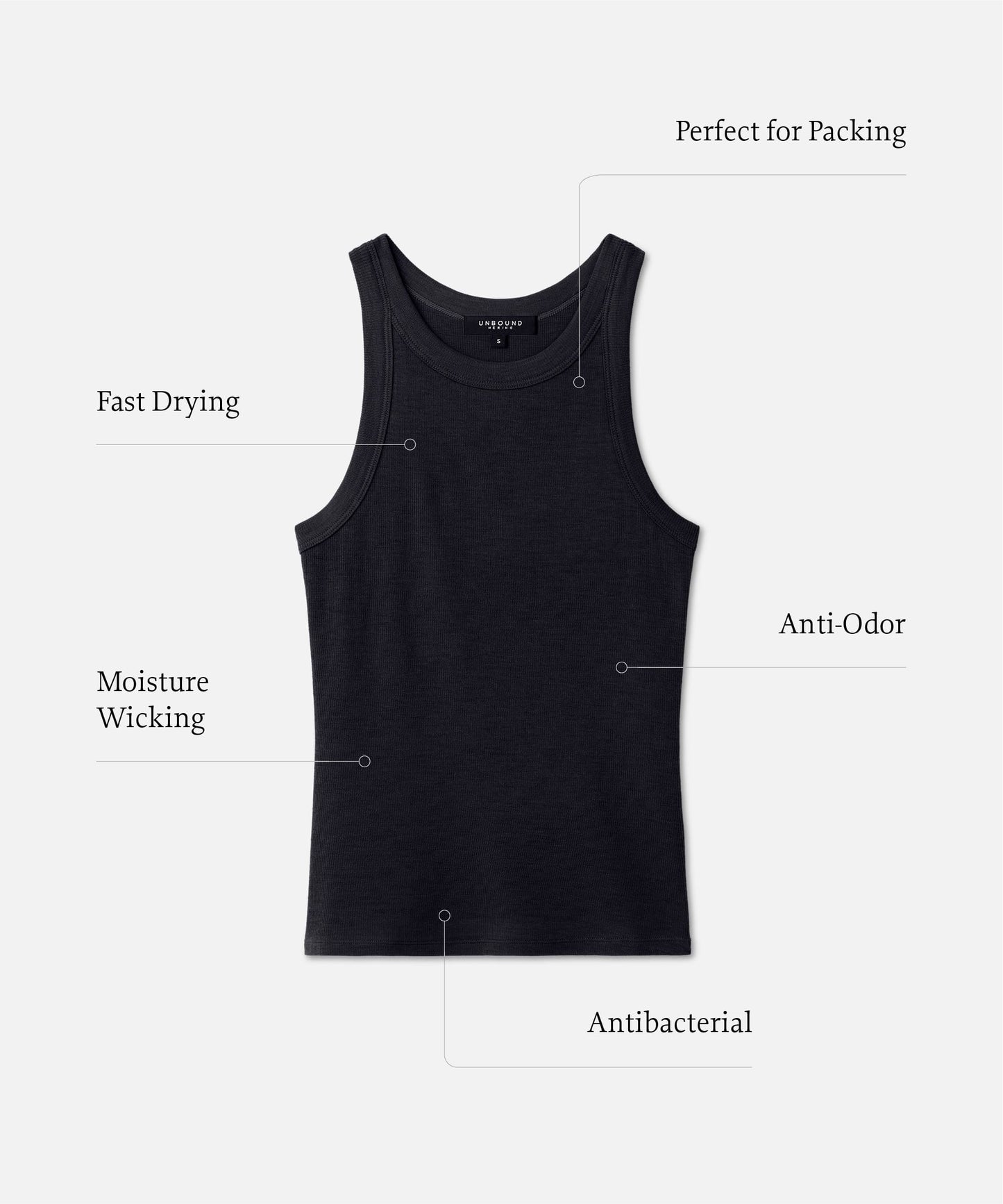 Women's Merino Ribbed Racer Tank