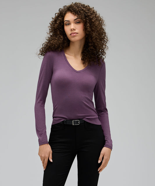 Women's Slim Merino Long Sleeve V-Neck